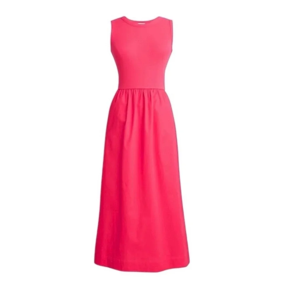 J. Crew Ribbed Knit Mixy Dress Pink Large